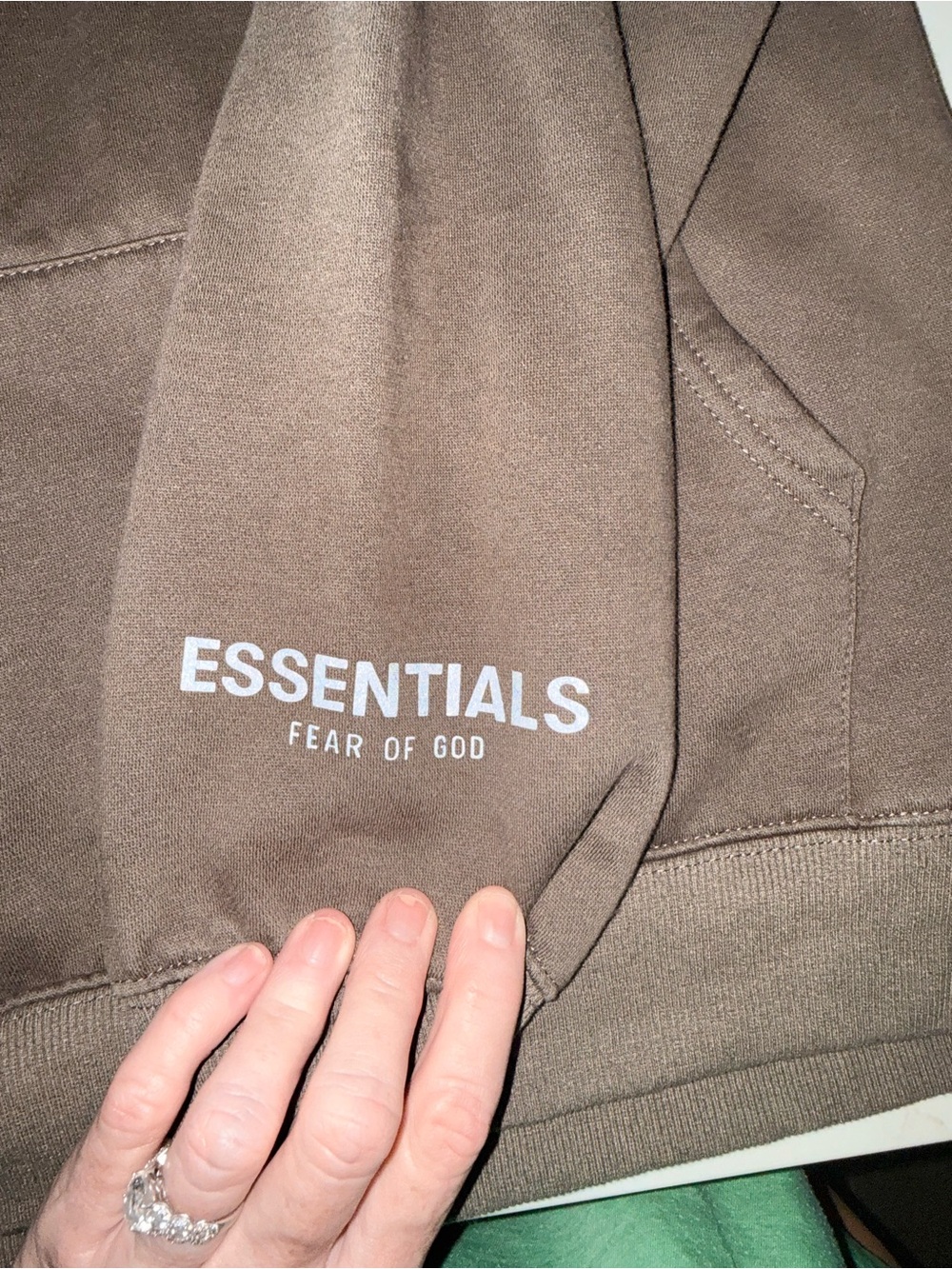 Essentials Brown Hoodie with Contrast Essentials Patch - Picture 5 of 6